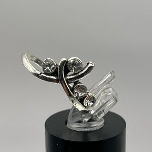 Brand New Silver Ring with 4 Cubic Zirconia Gemstones